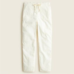 Jcrew Tie Waist Camp Pants Cream White Stripe